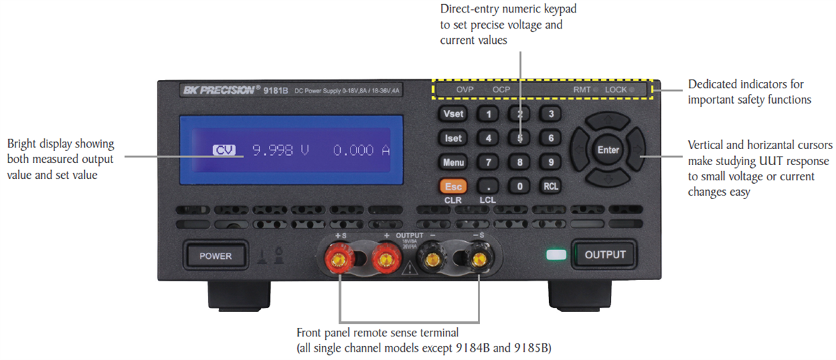 B&K Precision 9170B/9180B Dual Range DC Power Supplies